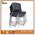 Strong Black Office Plastic Stackable Chair without Wheels for Teacher